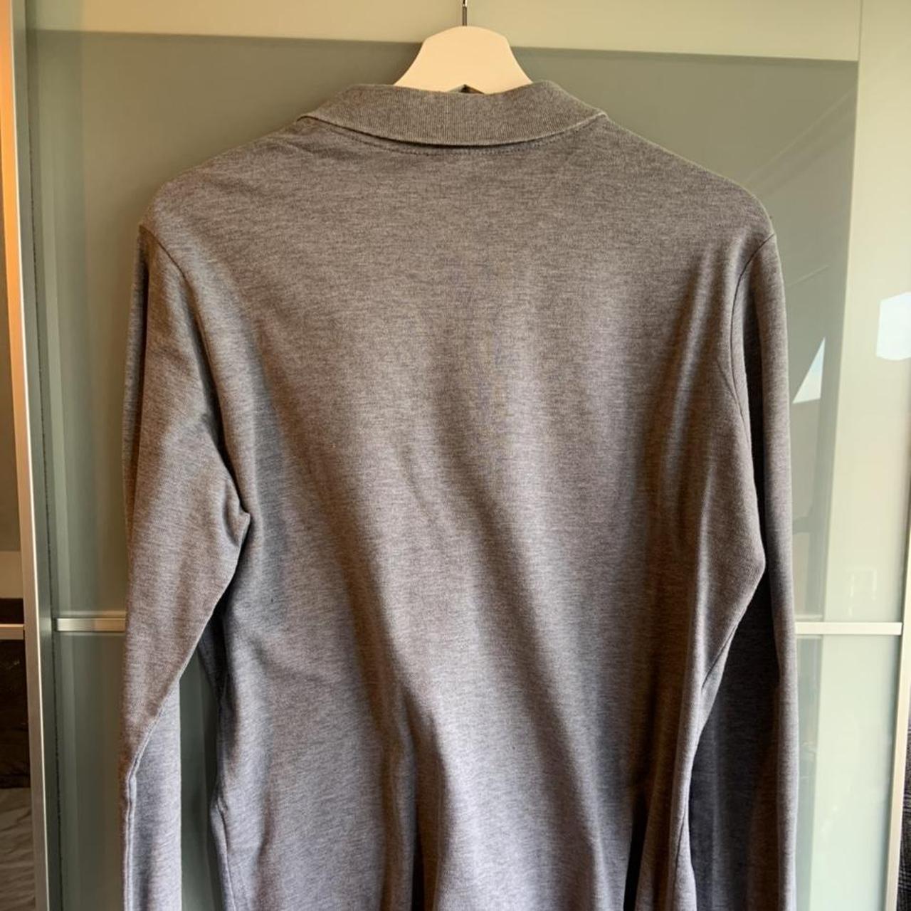 Grey Paul and shark long sleeve polo - Depop