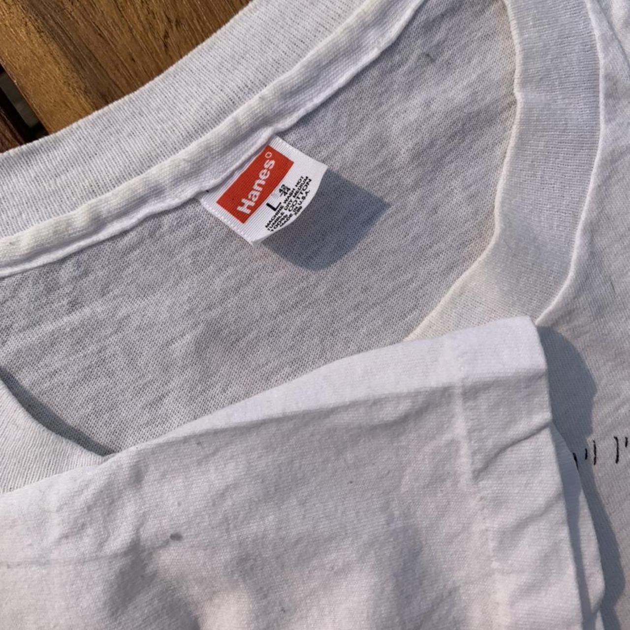 Hanes Men's White and Red T-shirt | Depop