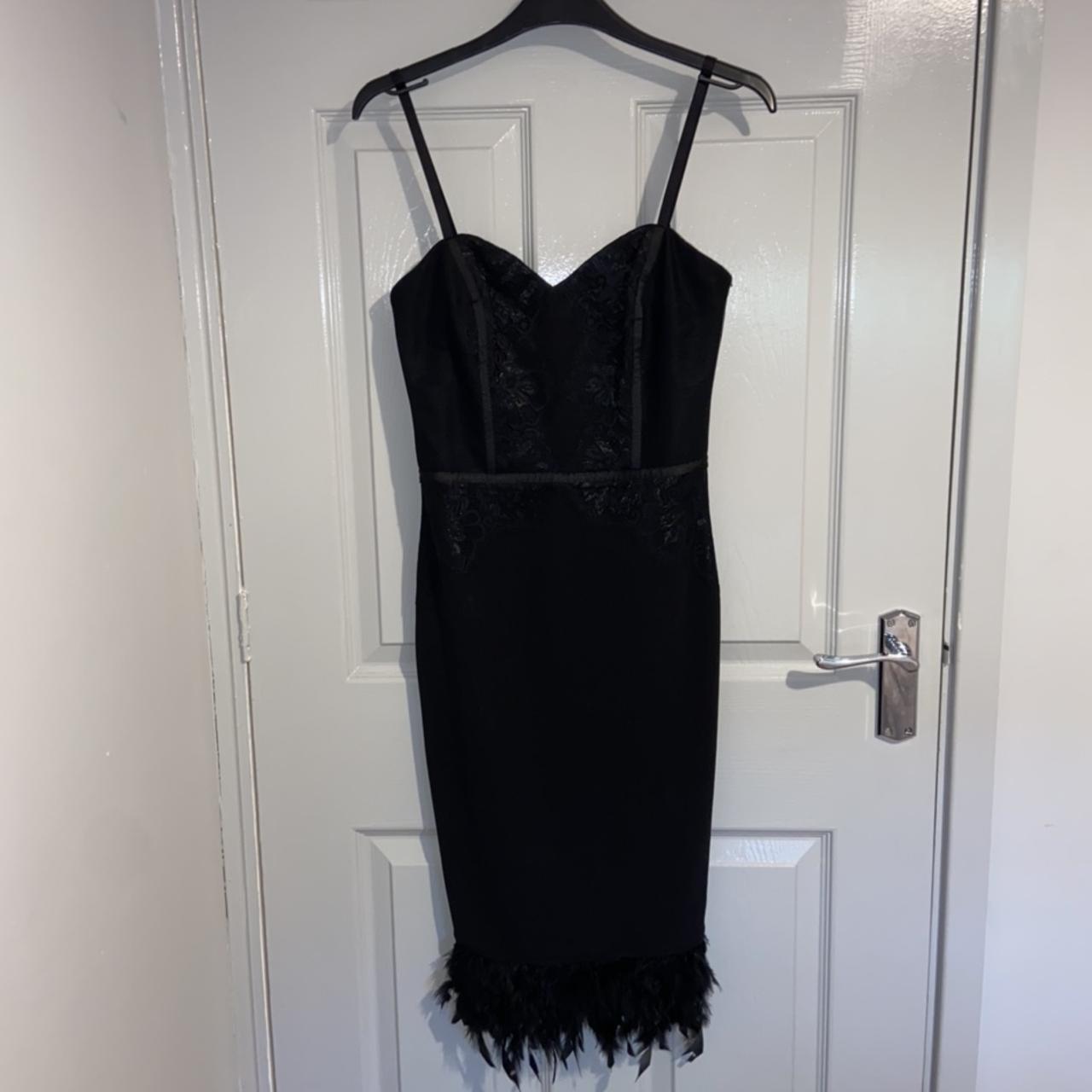 LIPSY LONDON Ivory Black Lace Bodycon Sexy Party Coctai Dress NWOT