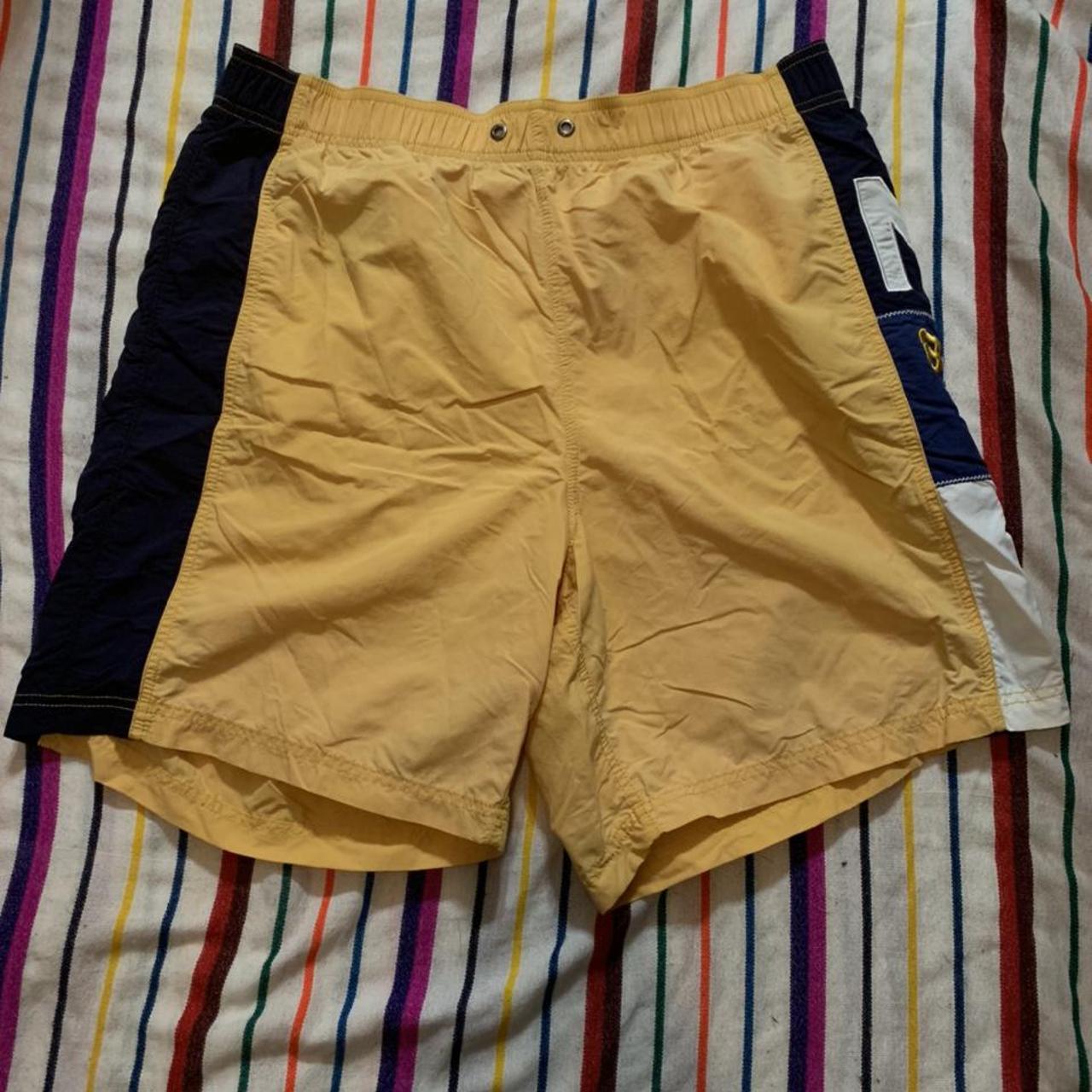 Nautica Men's Yellow and Navy Swim-briefs-shorts | Depop