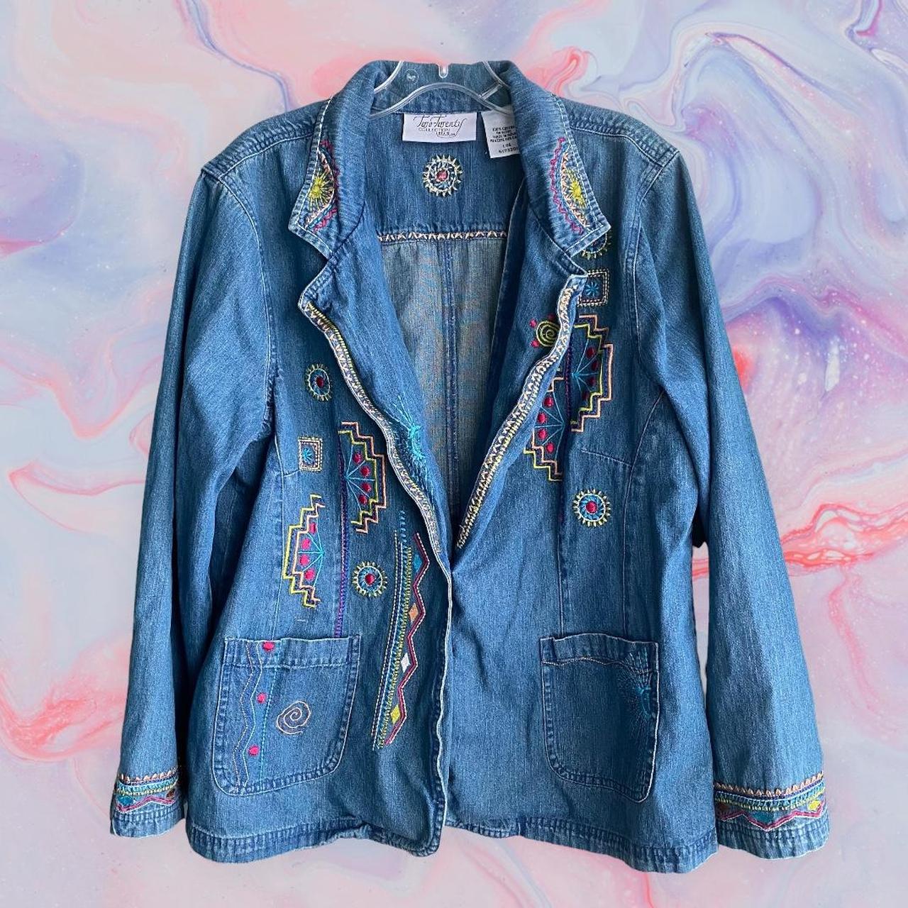 Floral embroidered denim jacket- one year in the making