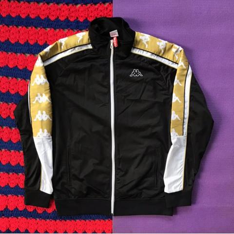 black and gold kappa track jacket