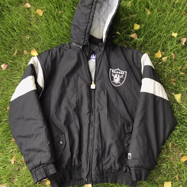 Vintage NFL Oakland Raiders Jacket w Arm and Back - Depop