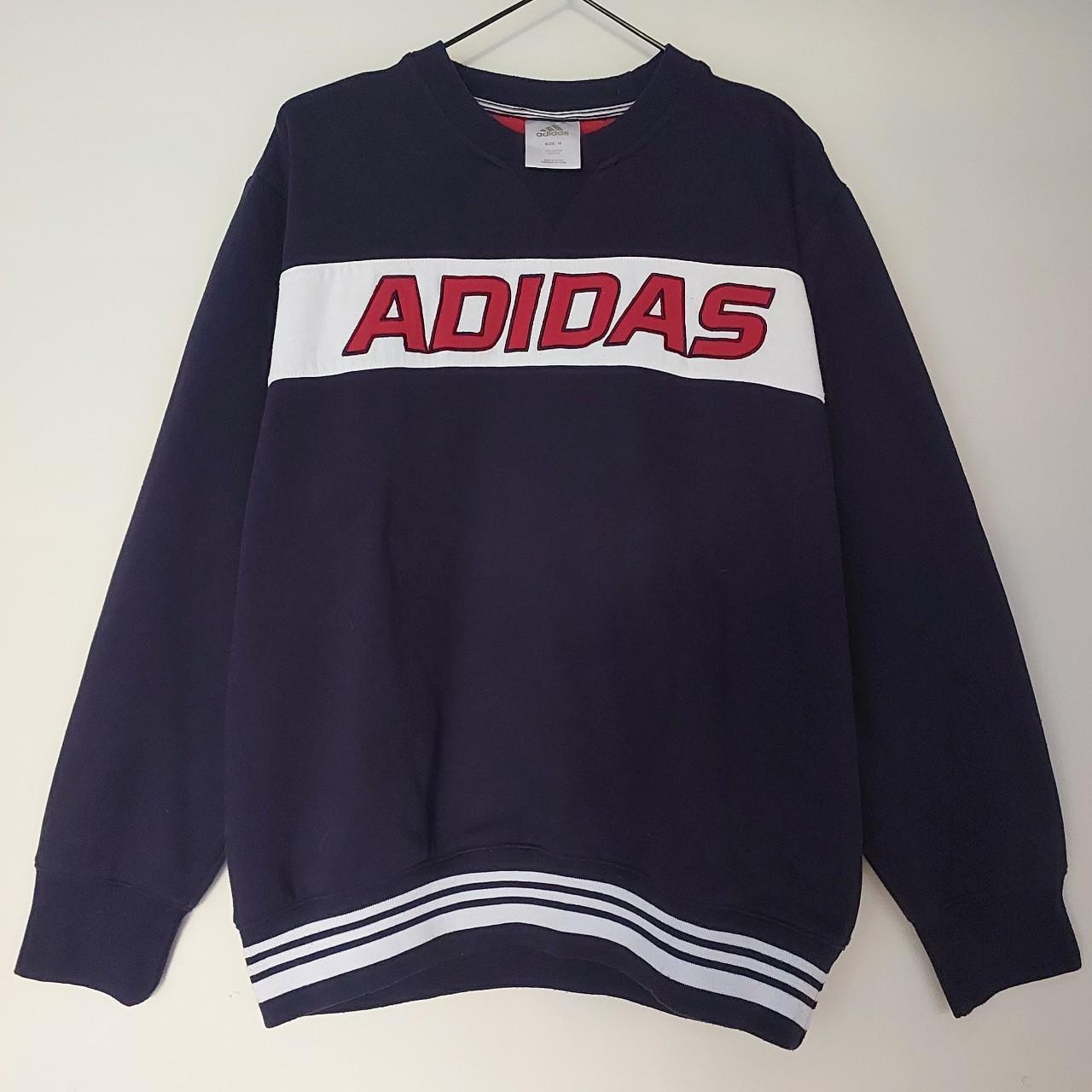 Vintage 90s Y2K ADIDAS Embroided Spellout Pullover... - Depop