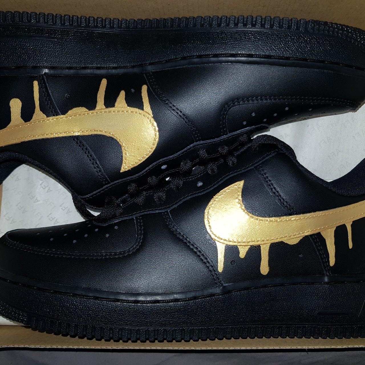 CUSTOM GOLD OUTLINE AIR FORCE 1 CUSTOM This custom - Depop