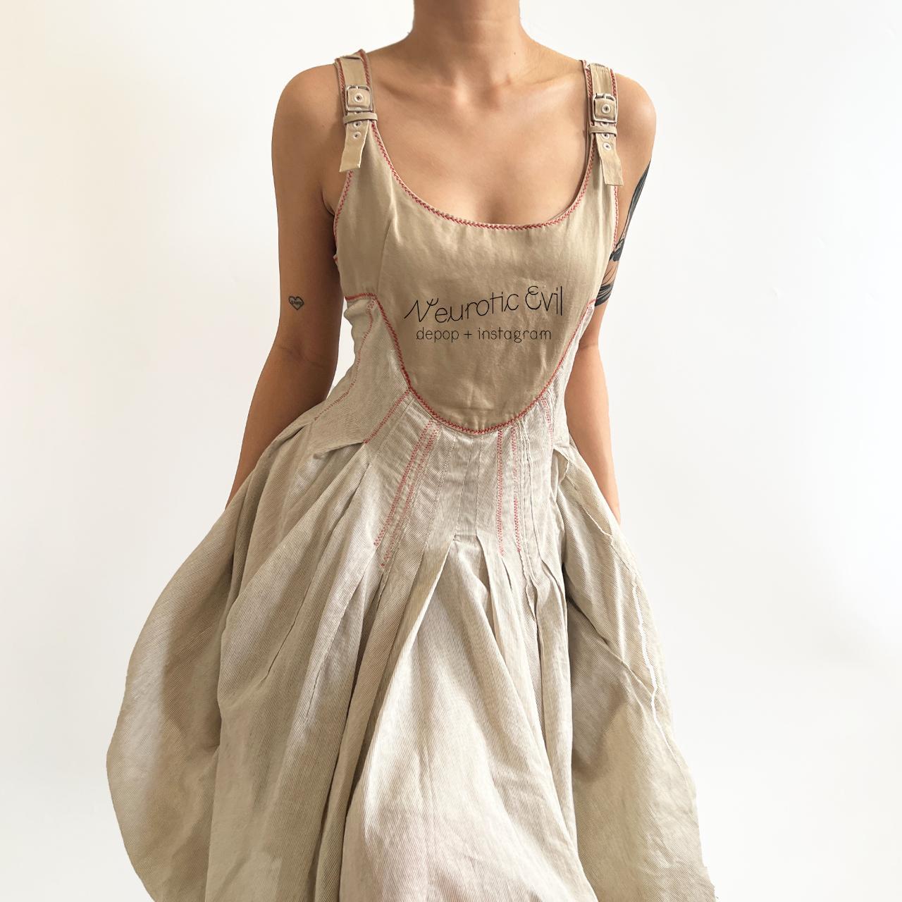 Marithé + François Girbaud Women's Cream and Tan Dress (2)