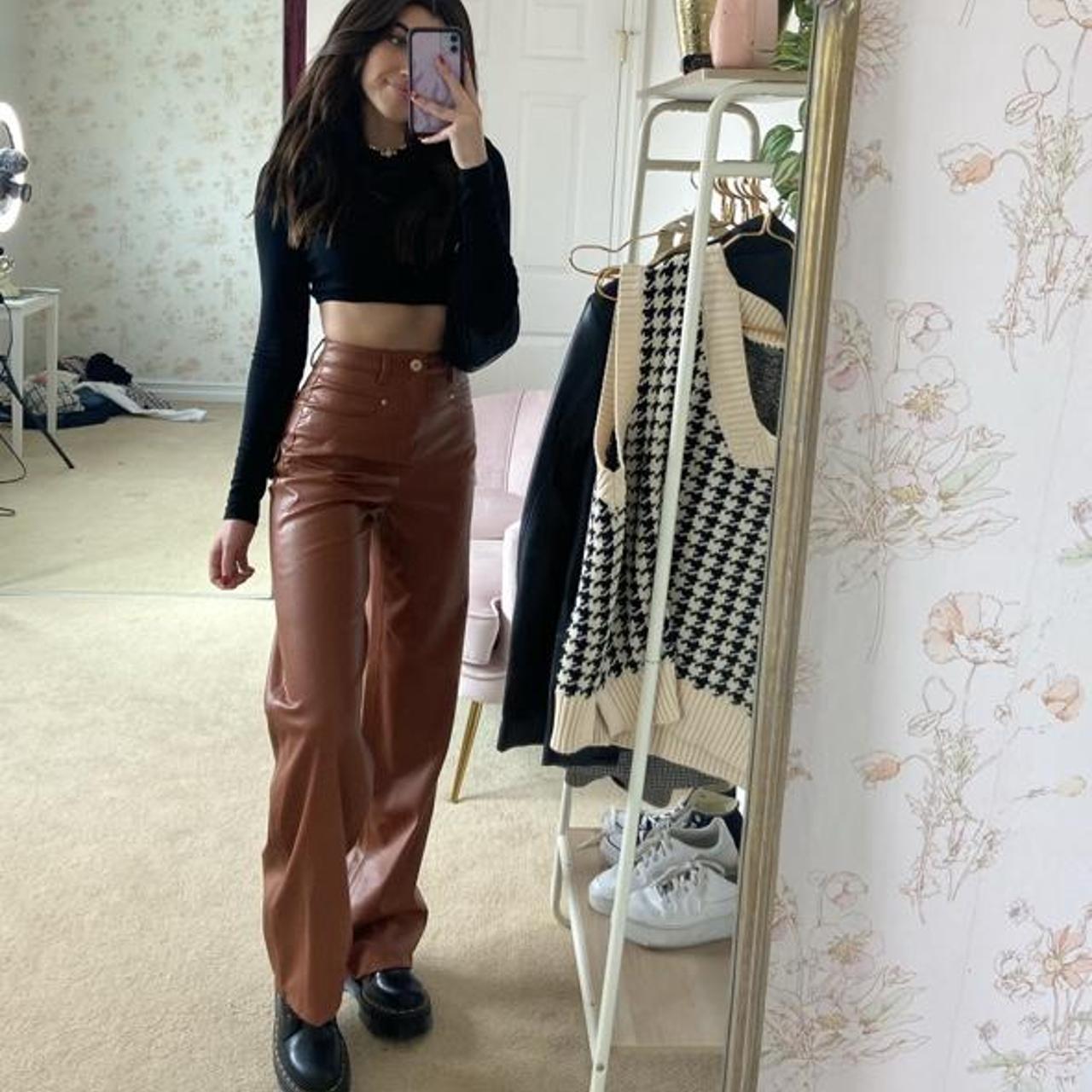 Zara Women's Brown Trousers | Depop