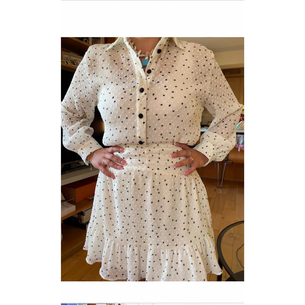 ZARA mini polka dot white dress REF: Depop