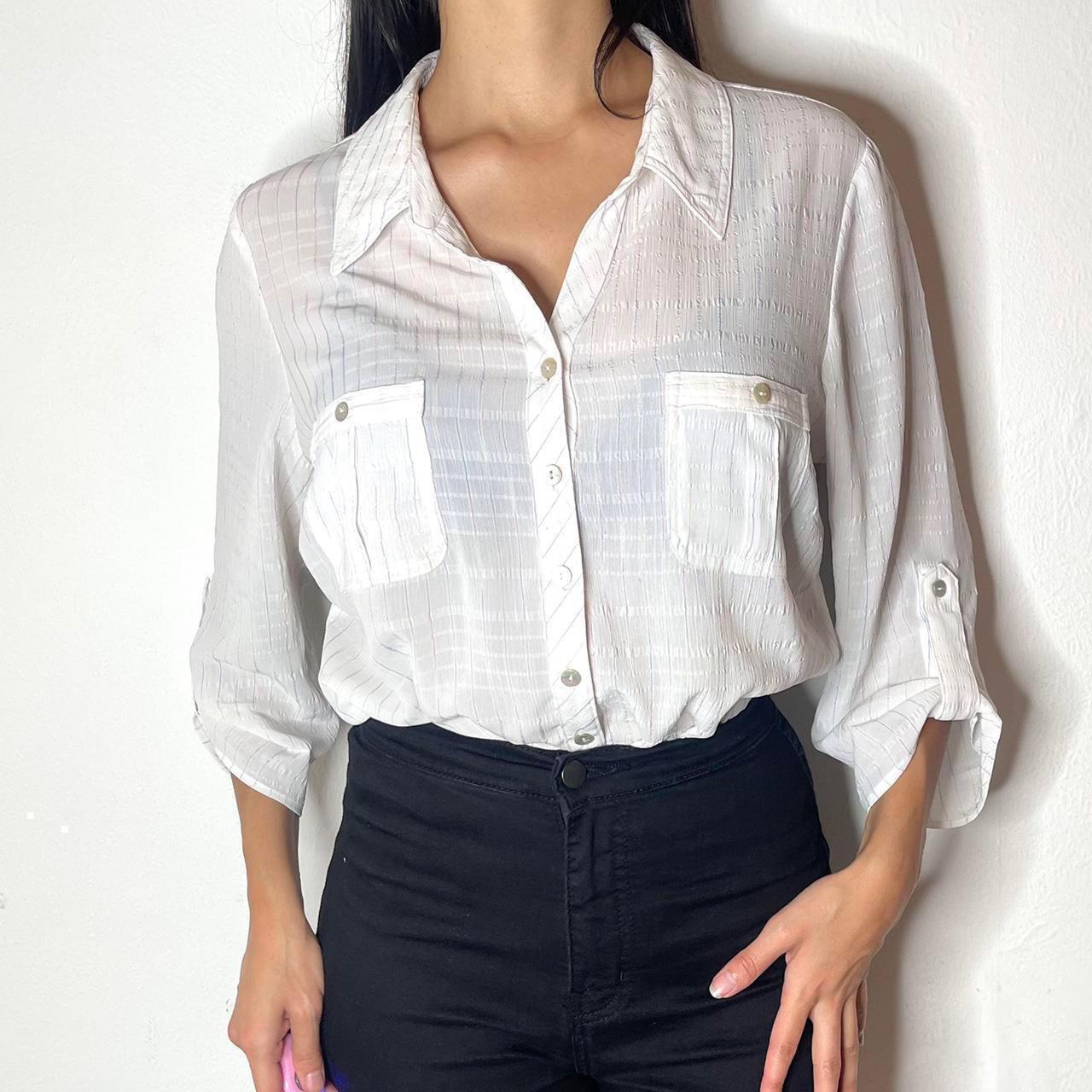 White Blouse Smart Shirt Model - Depop