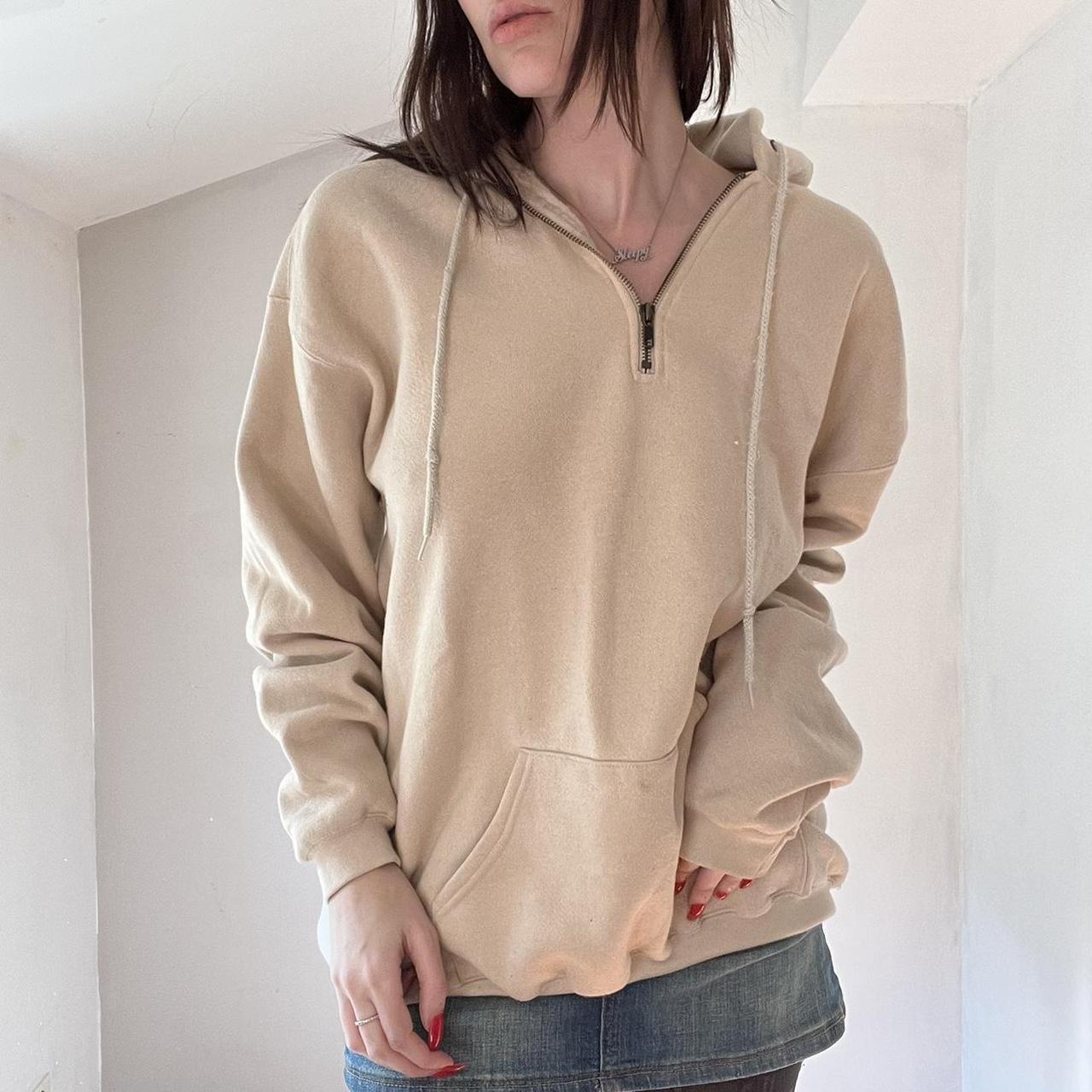 Vintage Lee light tan oversized hoodie has a large... - Depop