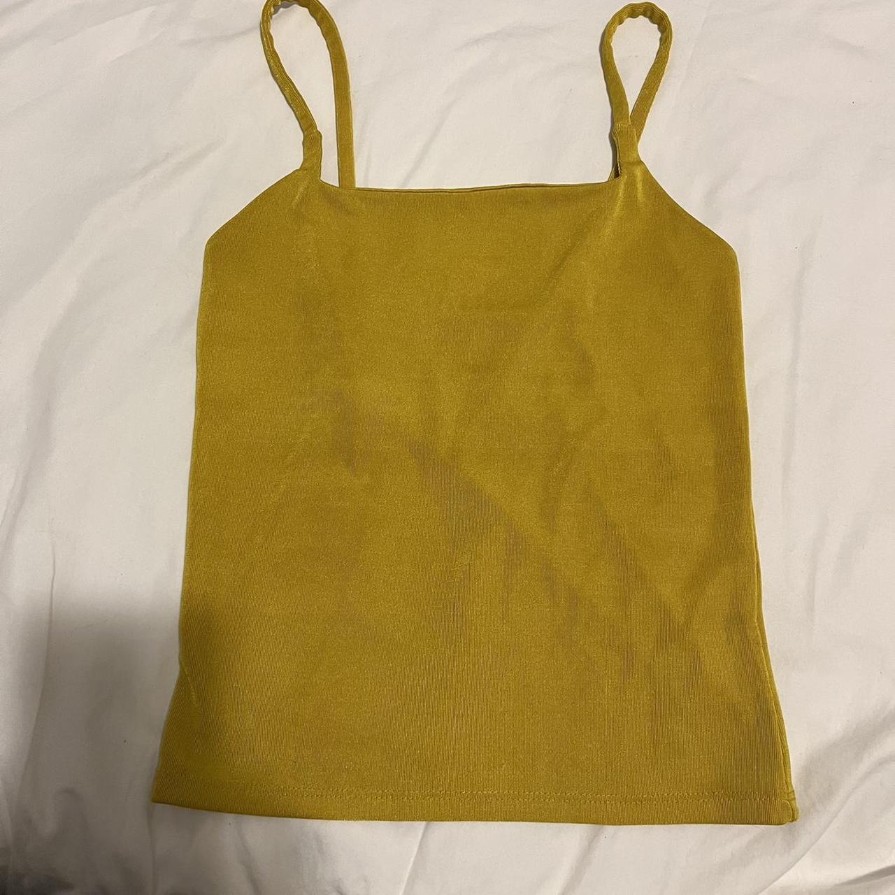 mustard color cami, cute fit and nice material just... - Depop