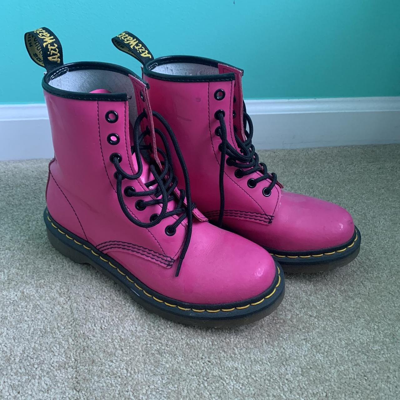 Hot pink sales doc martens