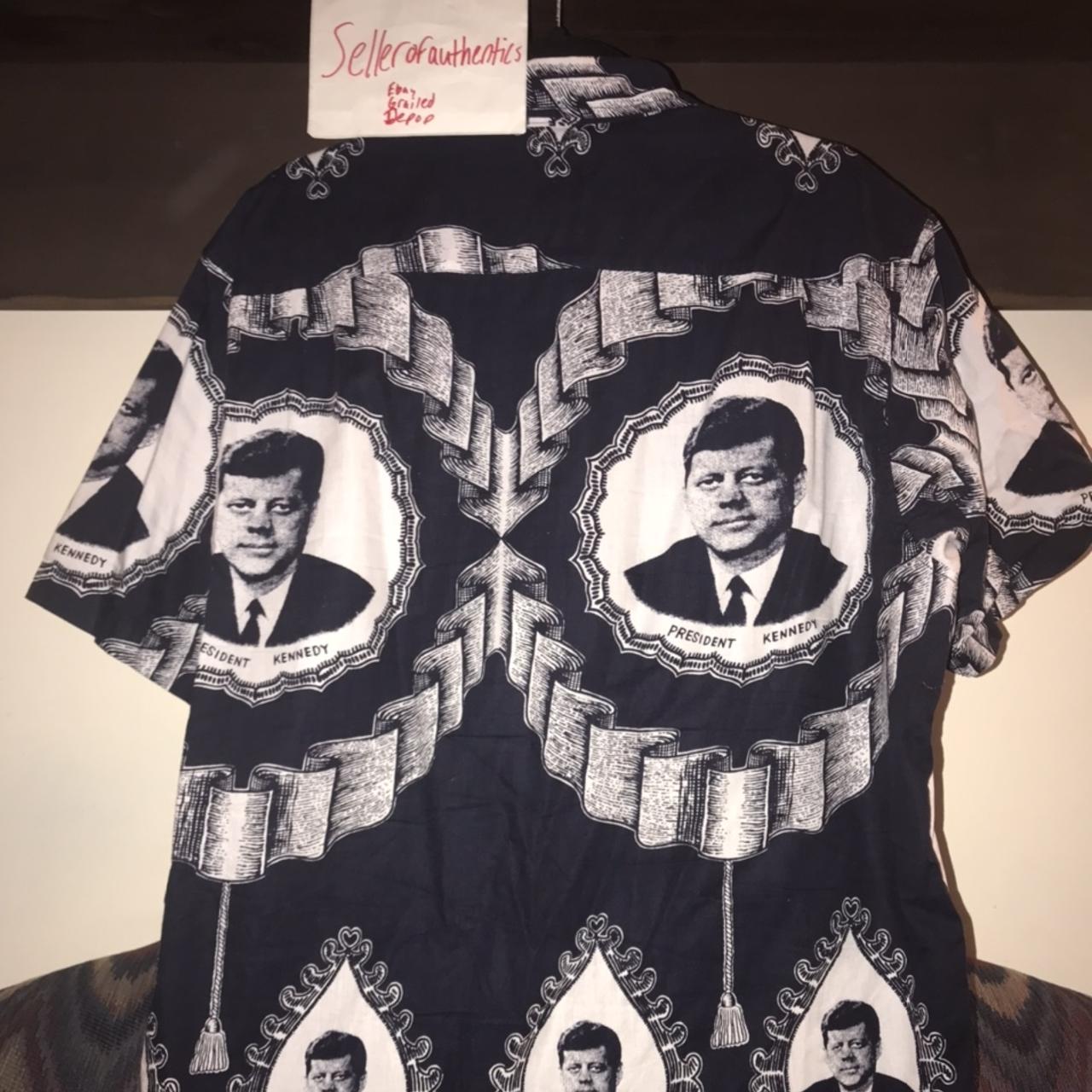 Supreme JFK Button Up Blue XL 9/10 Such a GRAIL. - Depop