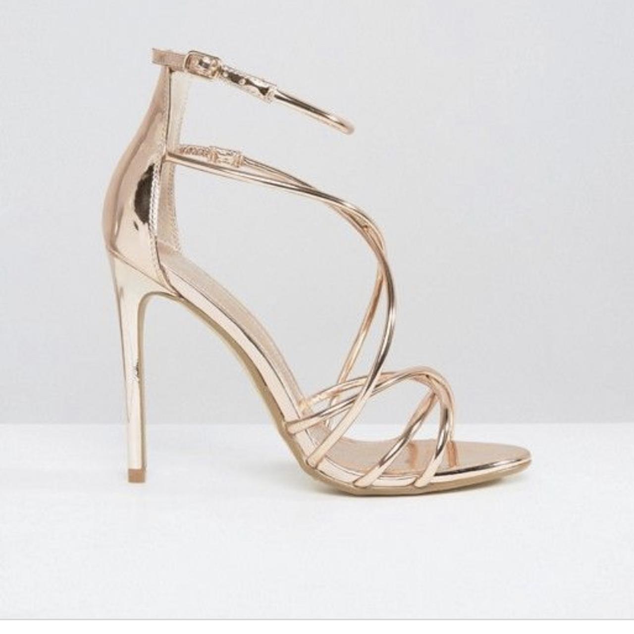 Rose gold best sale strappy heel