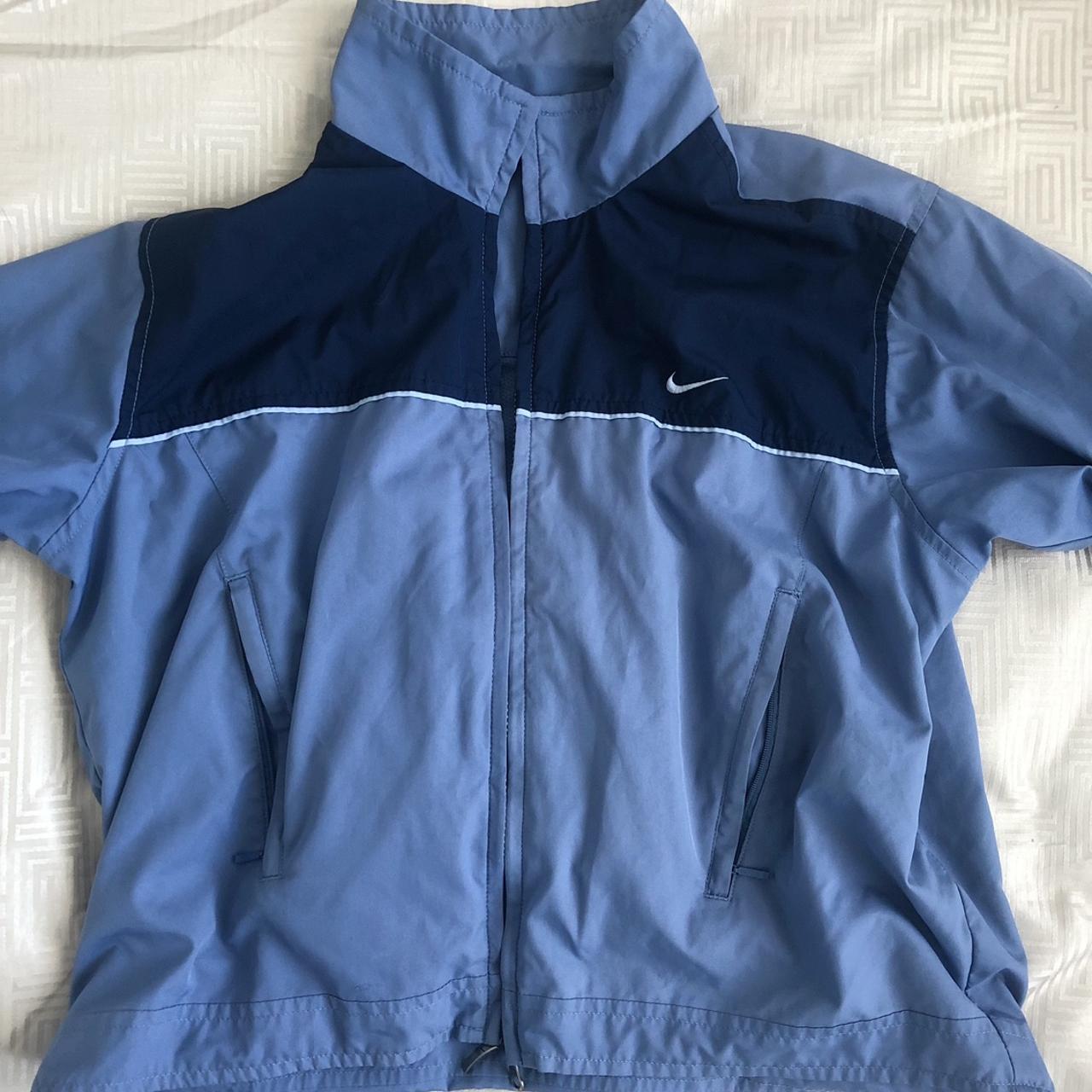 Nike Women's Blue and Navy Coat | Depop