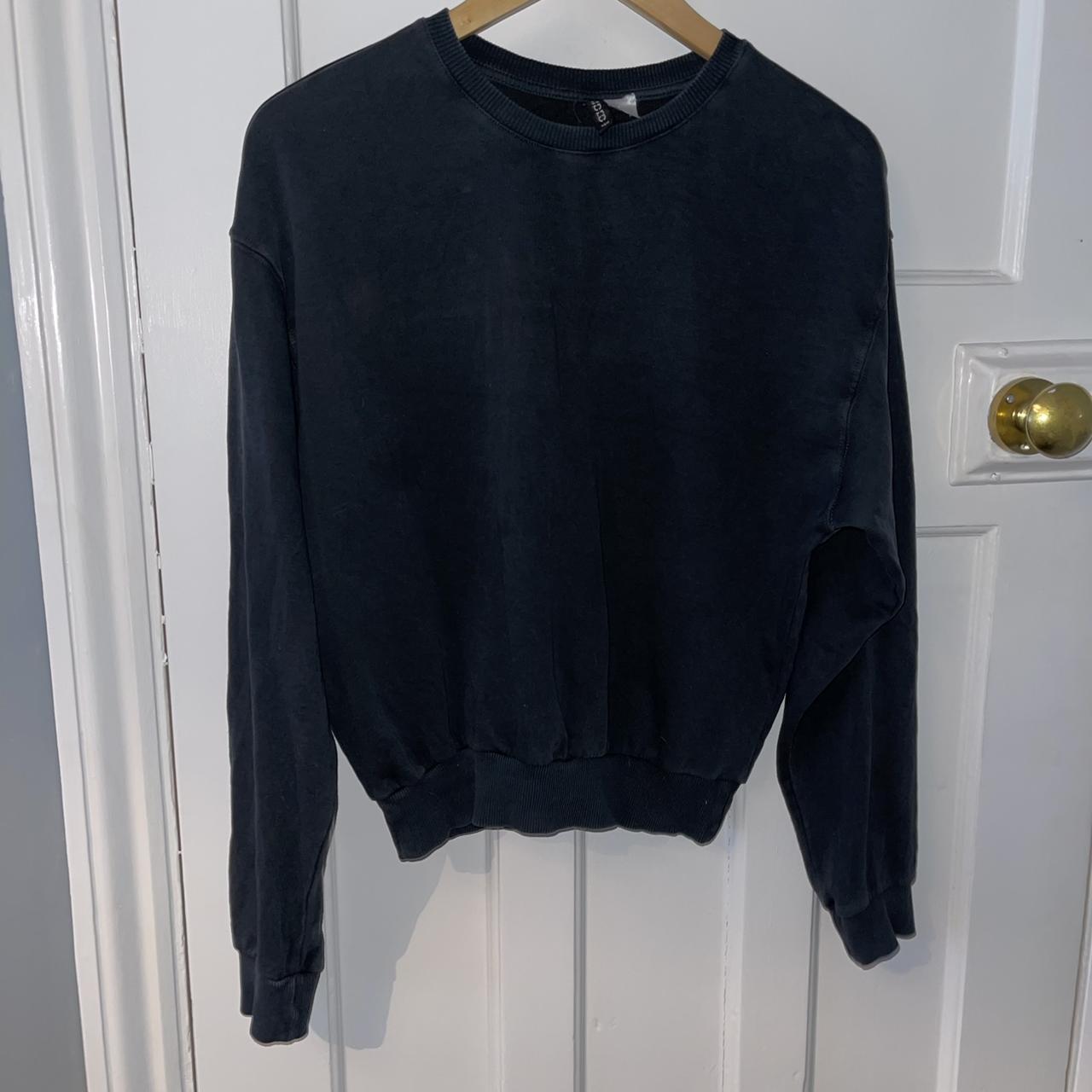 H&M navy blue sweatshirt, never wear anymore!... - Depop