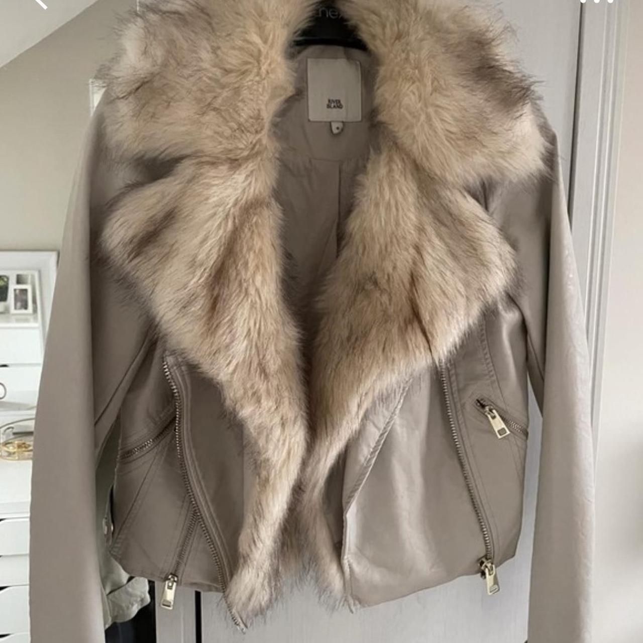 River island cream jacket Great condition bearly... - Depop