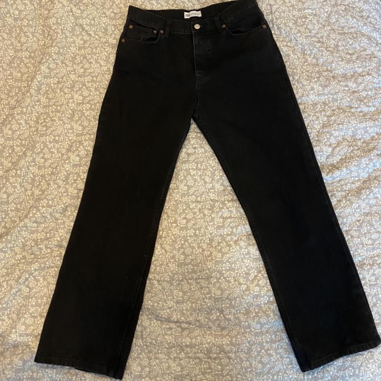 Black Zara straight jeans Size US 8 EU 40 Would fit... - Depop