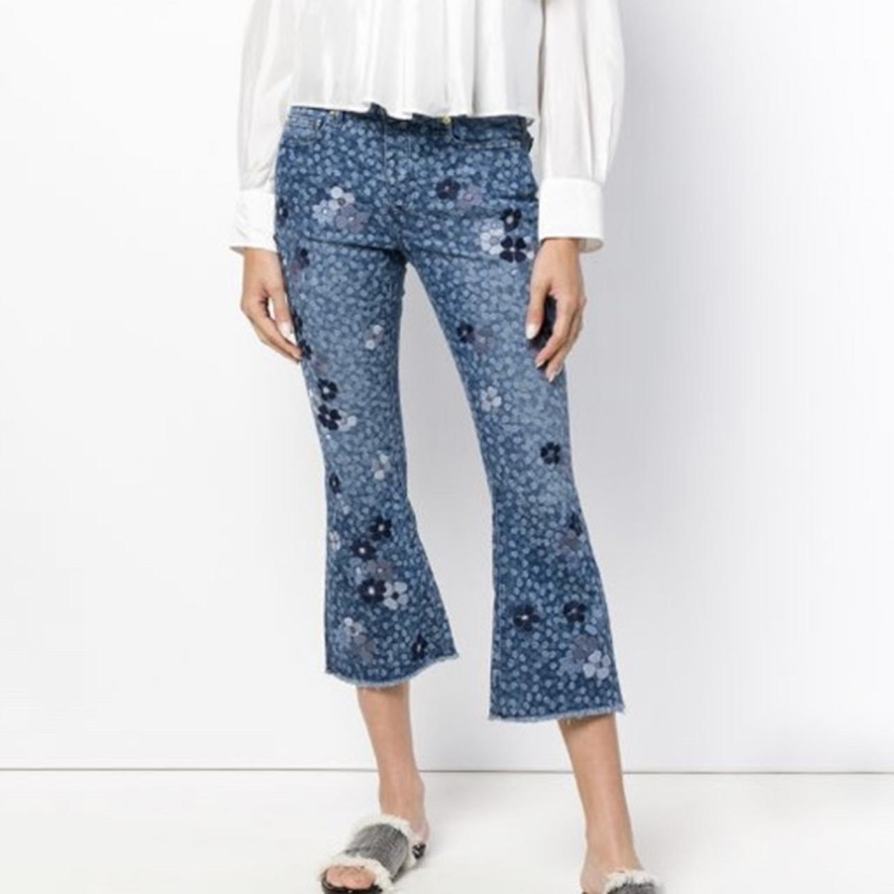 Michael Kors Michael Skinny Polka-Dot Pants in Blue