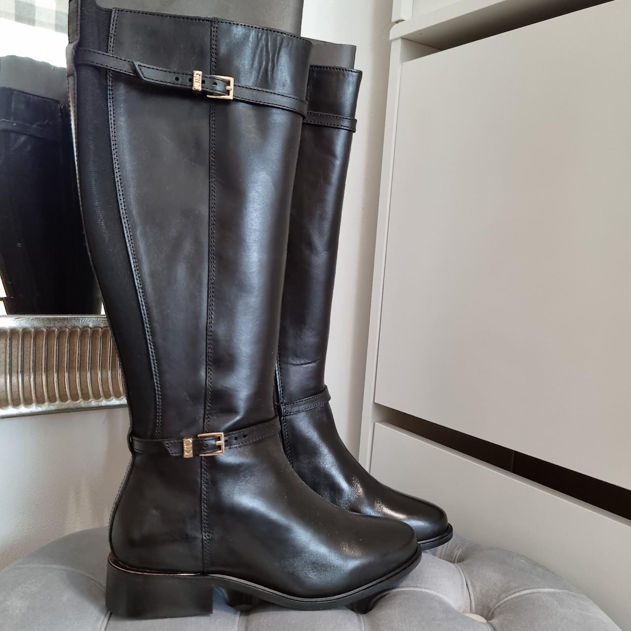 Brand New Dune Boots SIZE 3 Black Double Buckle High... - Depop