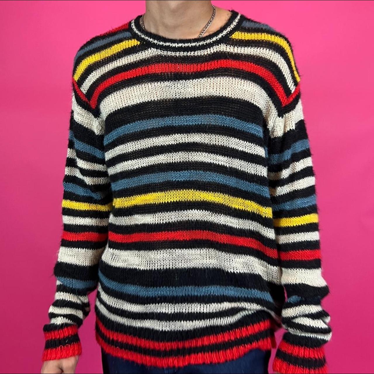 Y2K knit stripe sweater By: Volcom Features:... - Depop