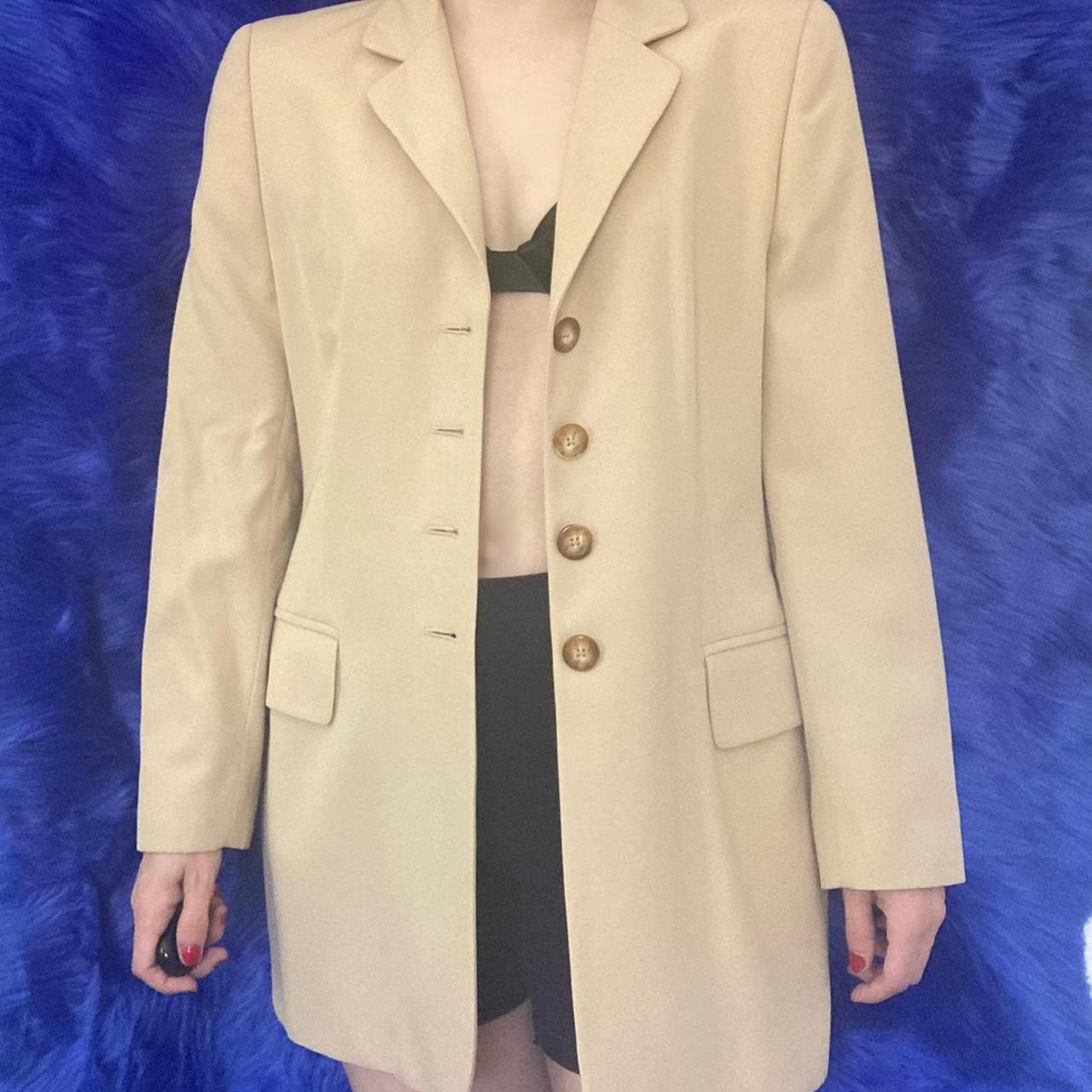 Escada Women's Cream Jacket Depop