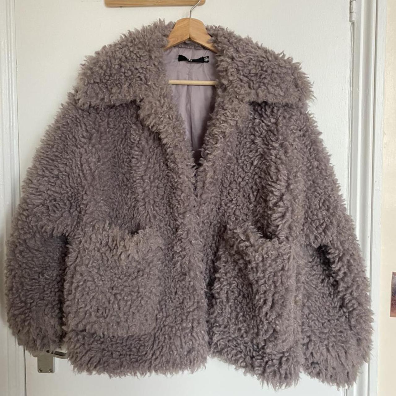 Huge fluffy Borg teddy jacket from missguided.... - Depop