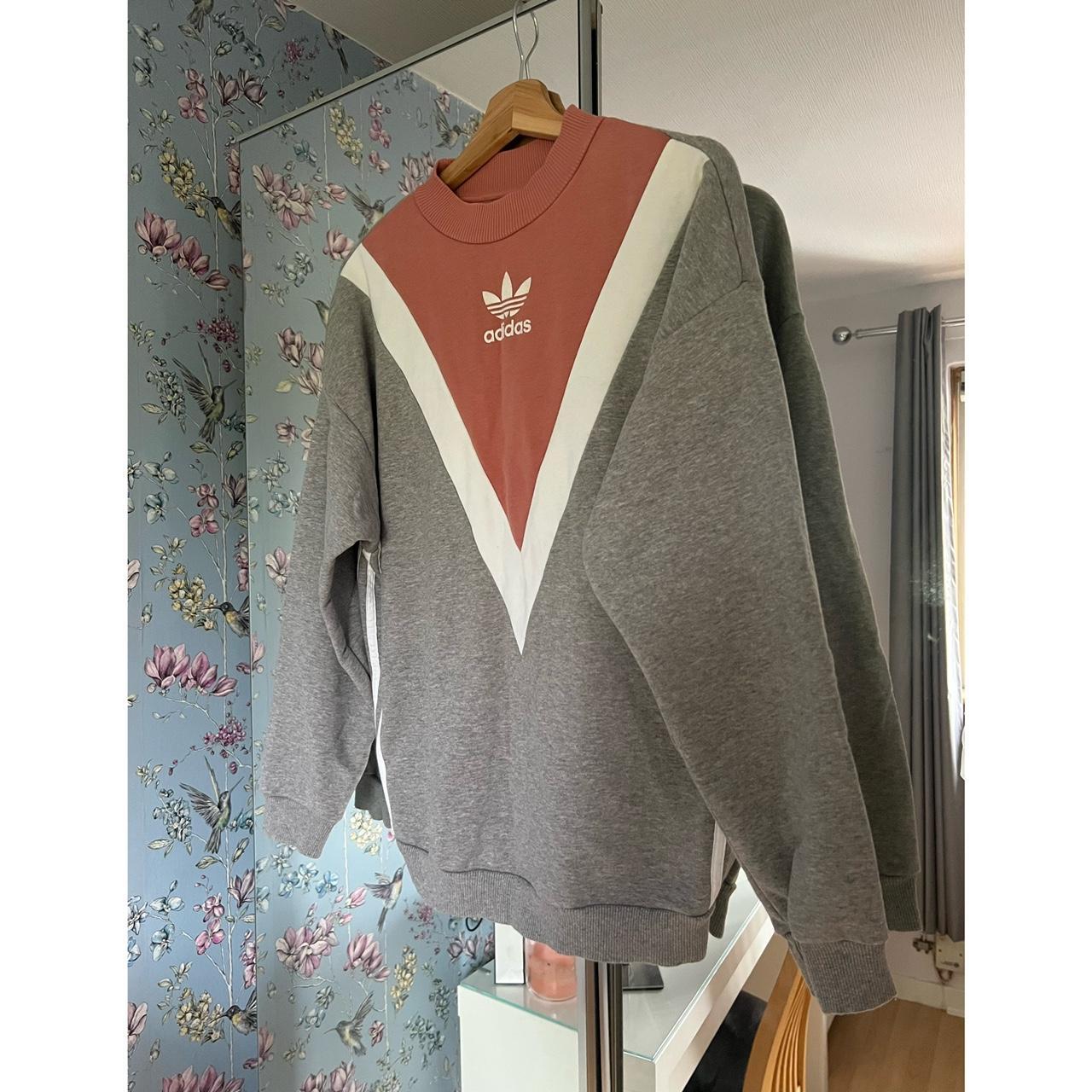 Grey and pink adidas jumper hotsell