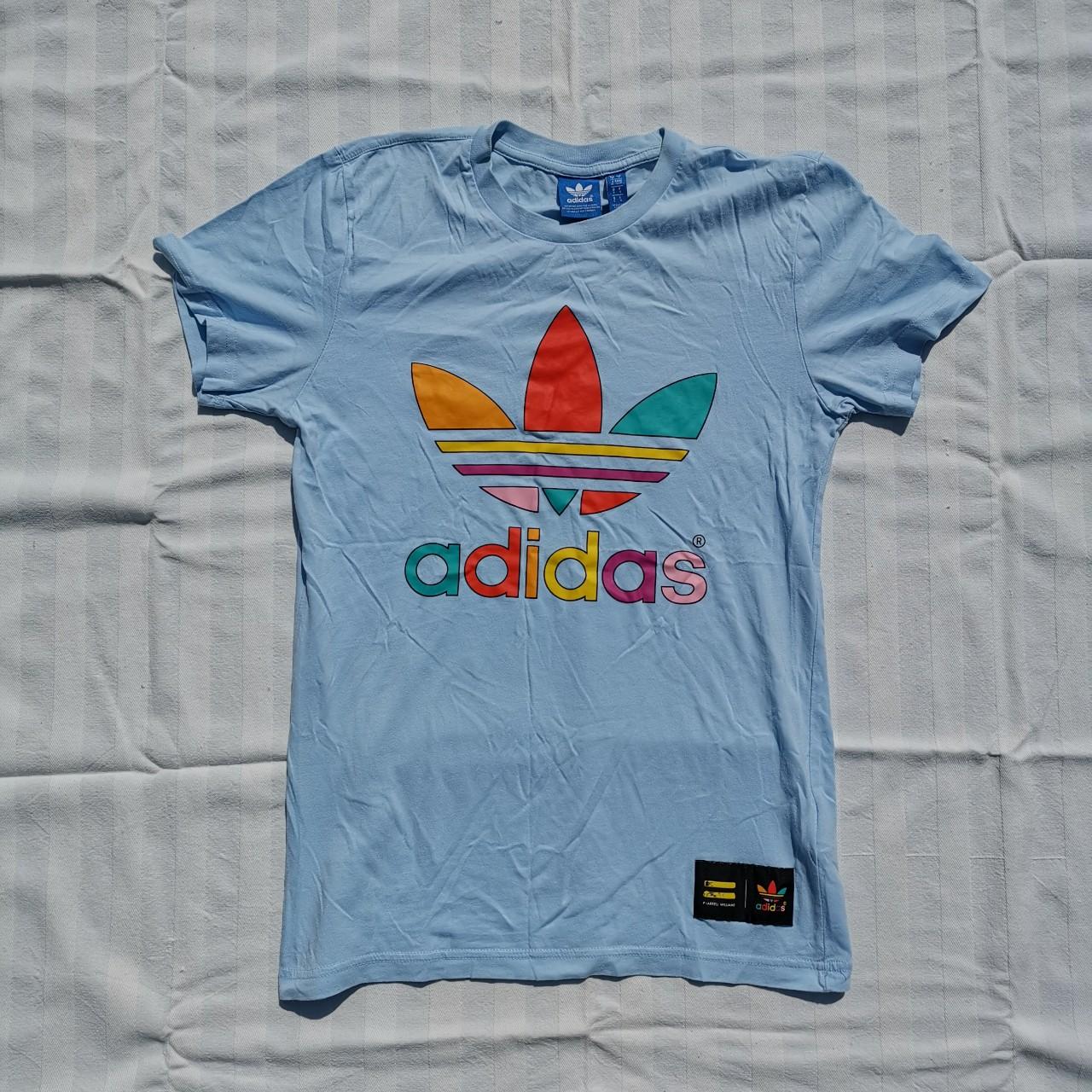 Men's Adidas x Pharrell Williams Baby Blue Logo... - Depop