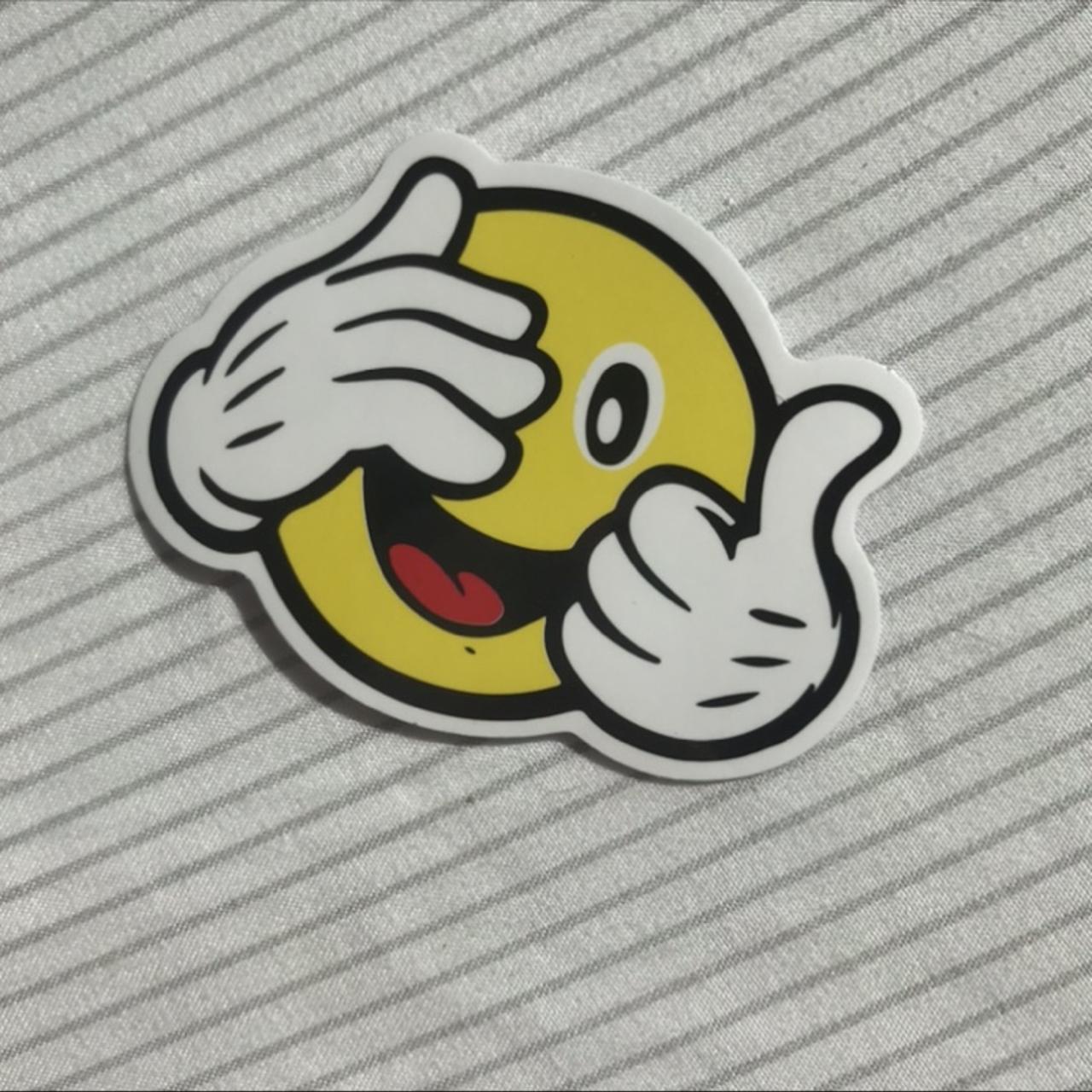 animated thumbs up smiley face vinyl sticker this - Depop