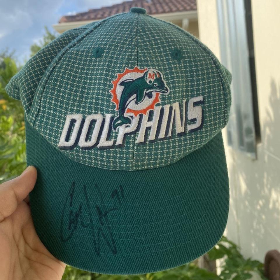 Vintage Miami Dolphins Velcro Cap signed by Cameron - Depop