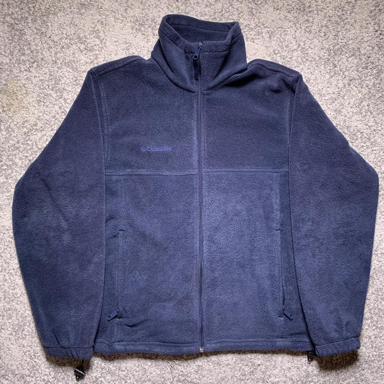 Navy blue Columbia fleece jacket full zip Good... - Depop