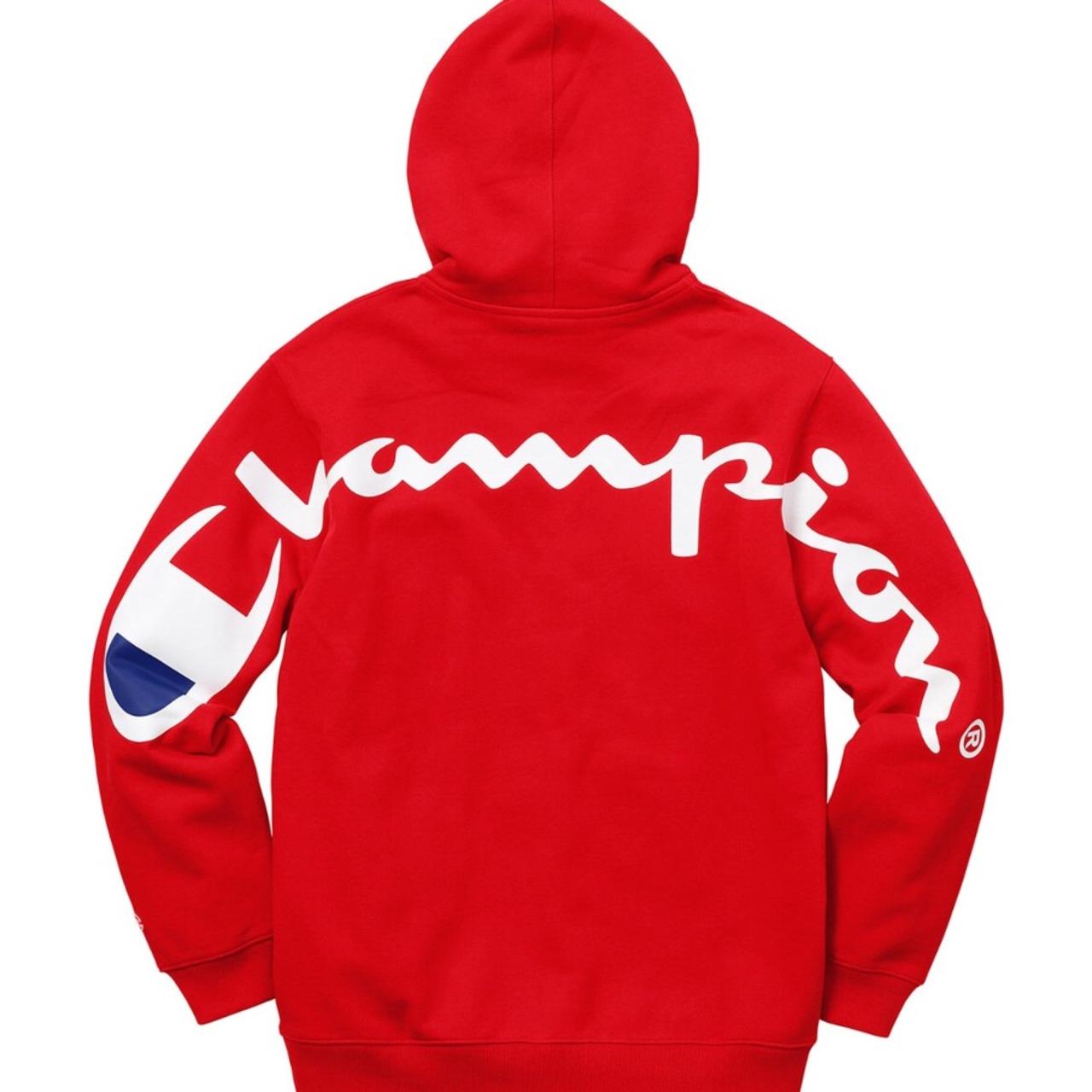 Supreme®/Champion® Hooded Sweatshirt All cotton... - Depop