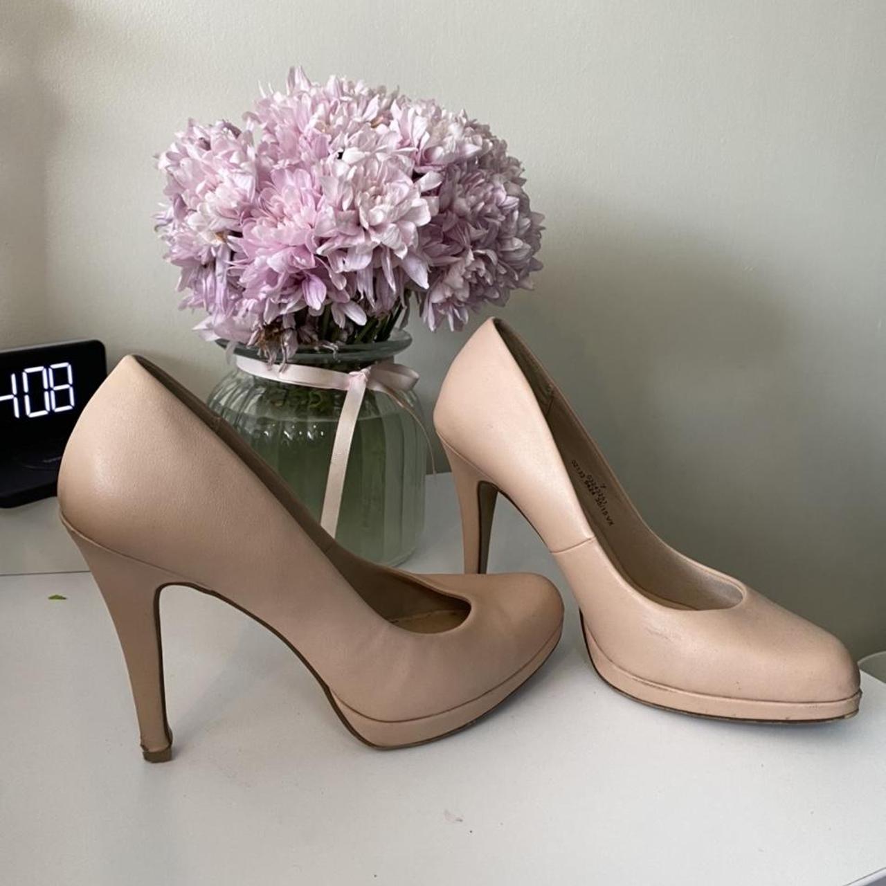 M&S leather platform nude pink stiletto court Depop