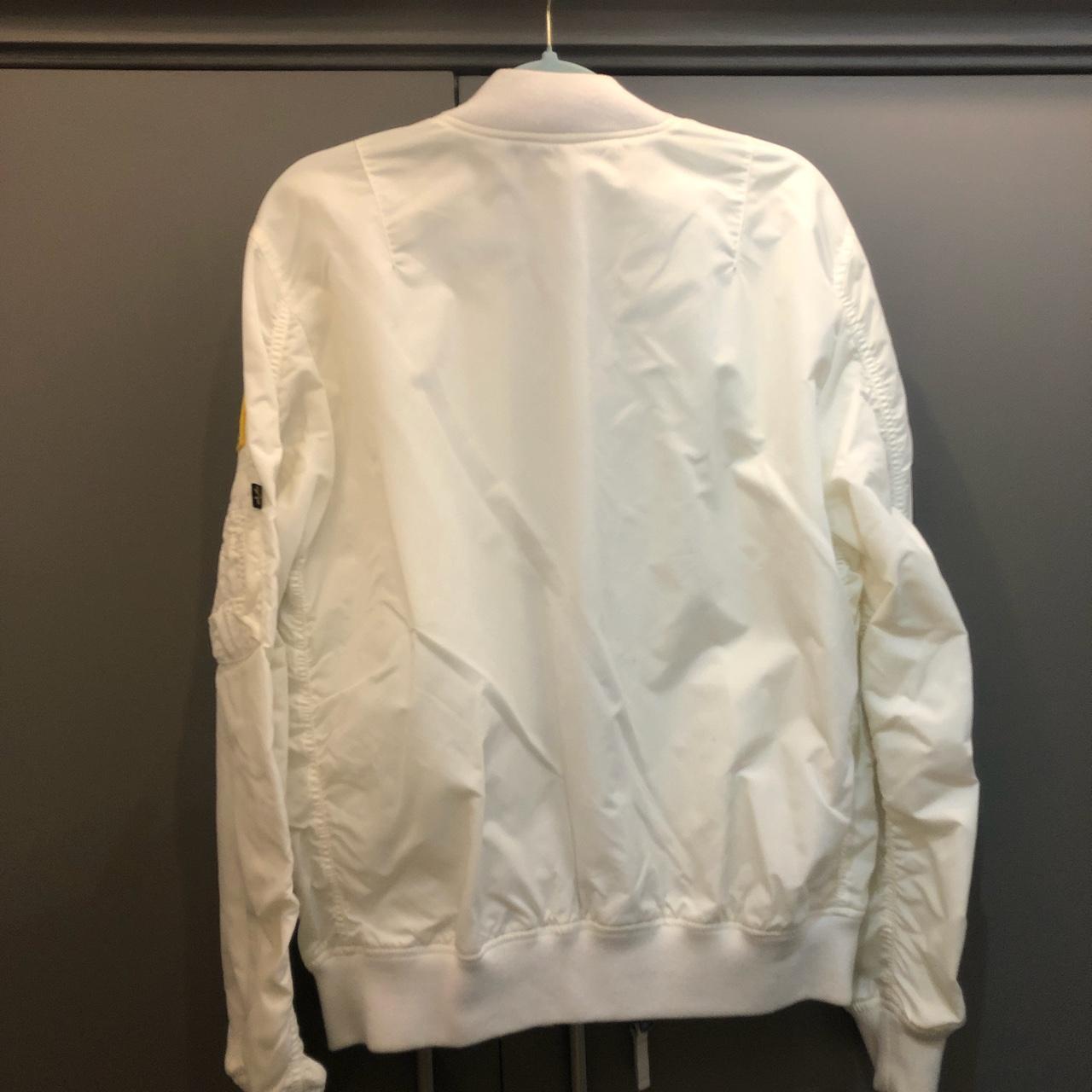 Alpha industries white bomber jacket with reversible... - Depop