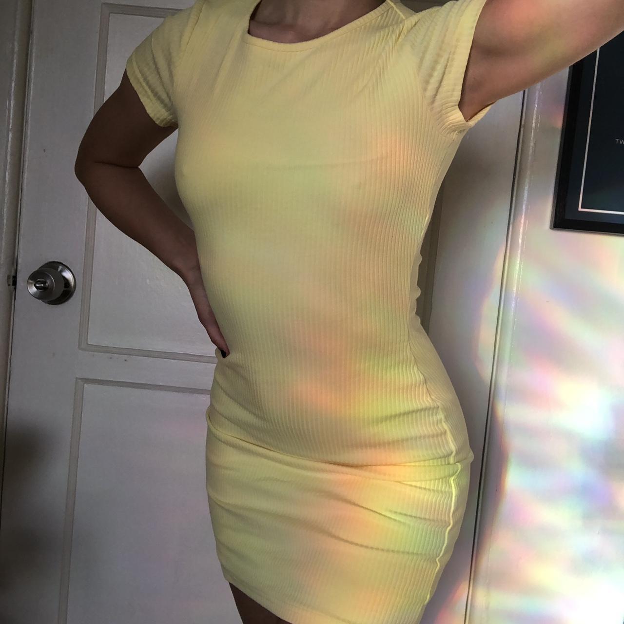 Pastel shops yellow bodycon dress