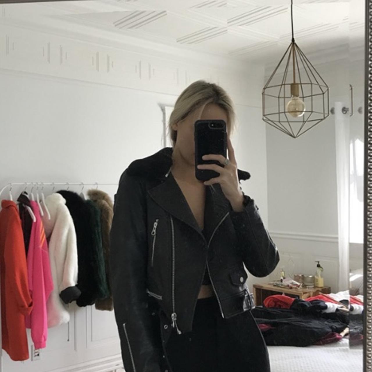 zara cropped biker jacket