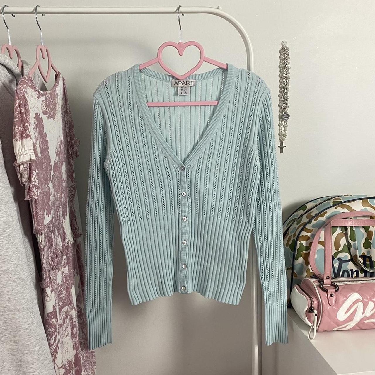 the most adorable light blue cardigan