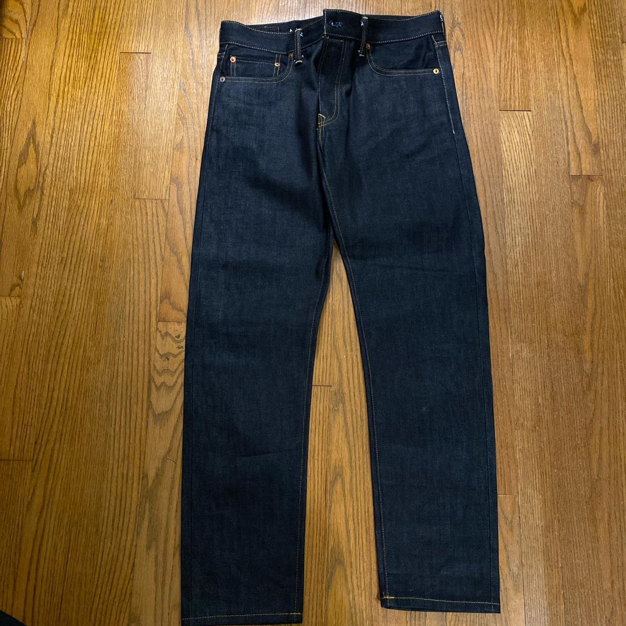 American eagle raw denim jeans slim fit size 32x30.... - Depop