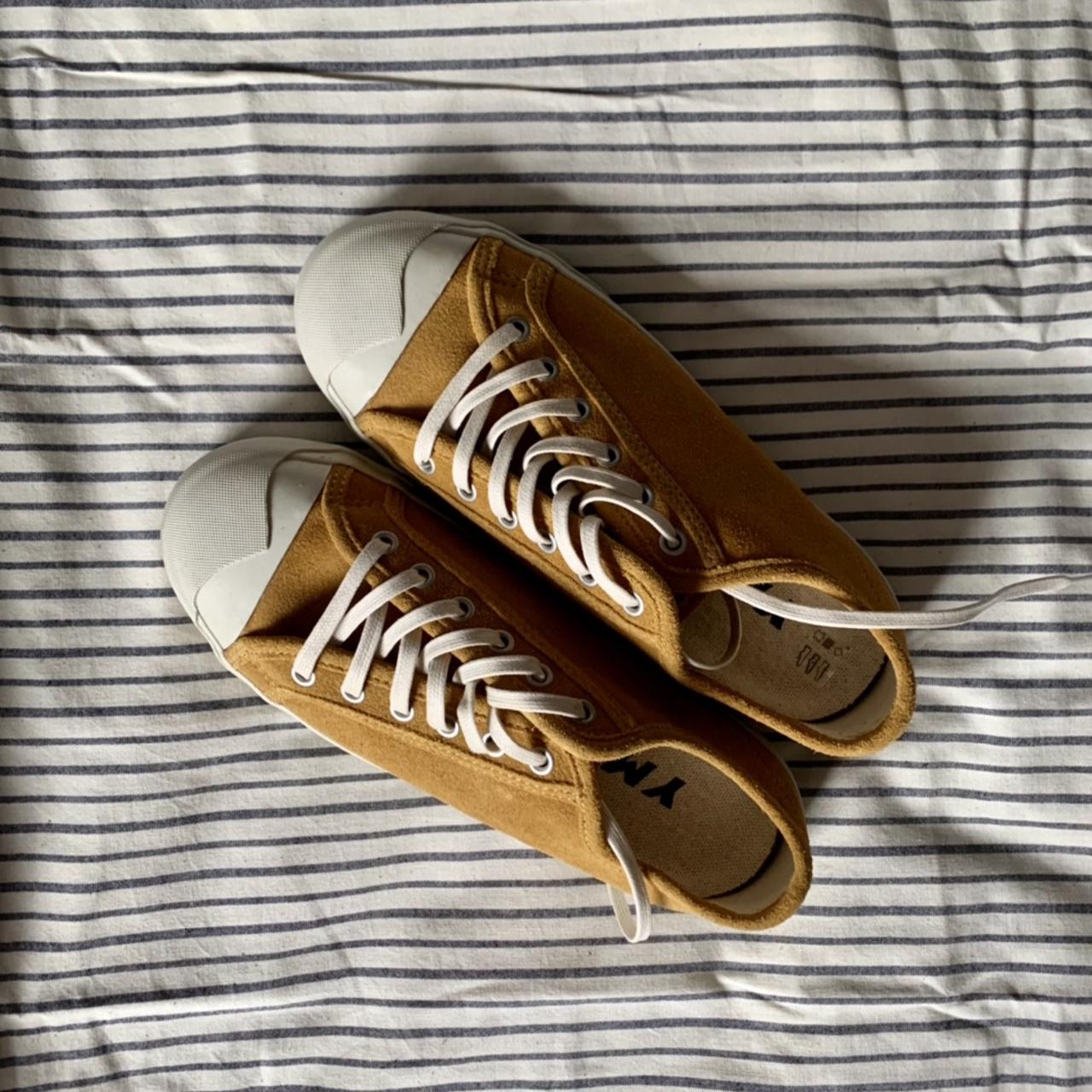 YMC yellow suede wingtip trainers, size Depop