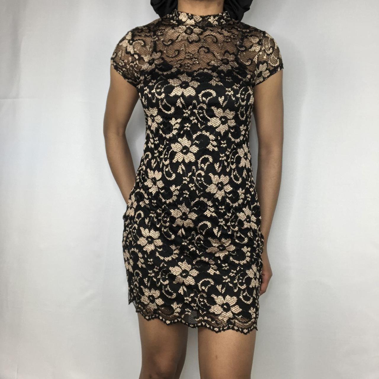 No Boundaries Women's Black and Gold Dress