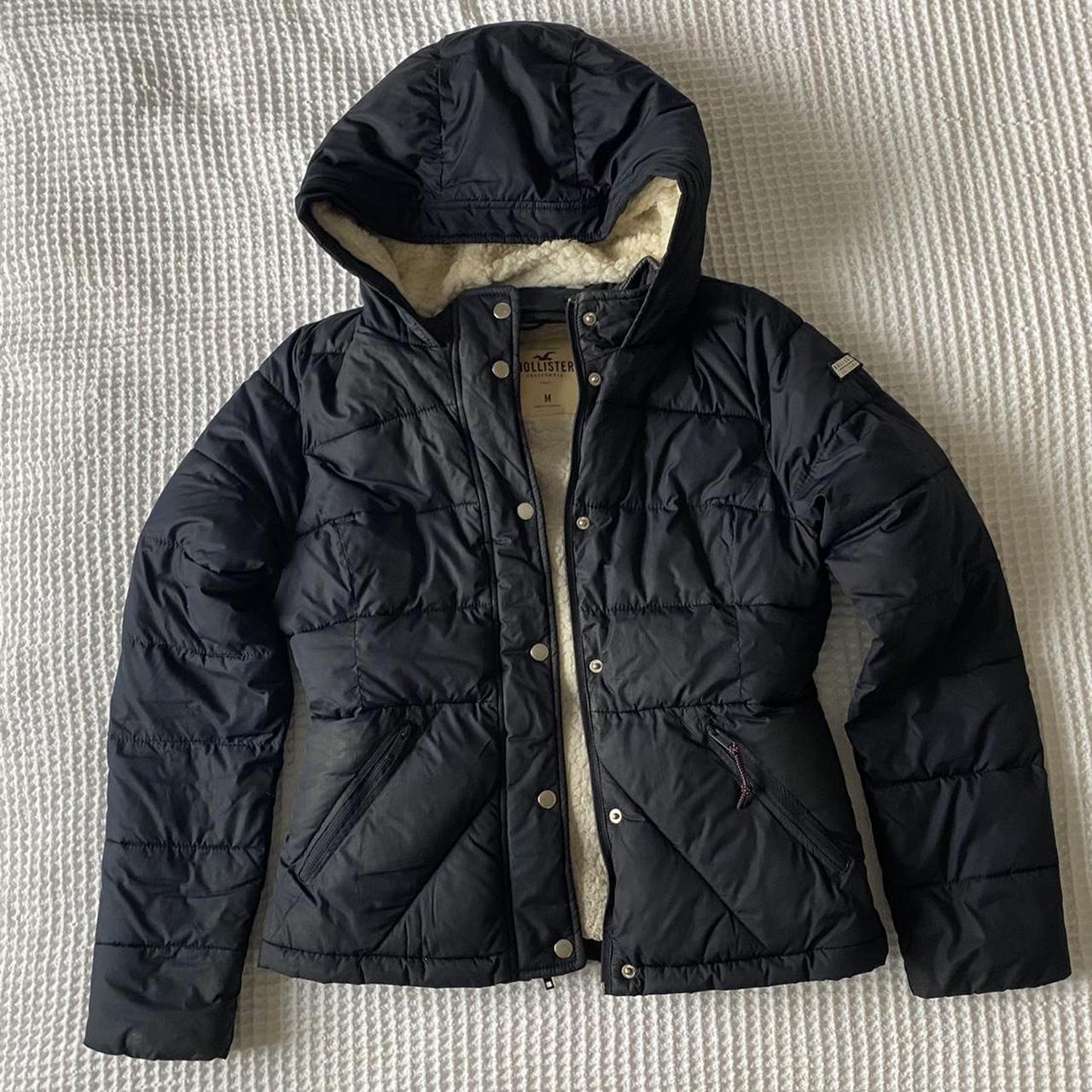 Hollister Sherpa Lined Navy Coat Good condition,... - Depop