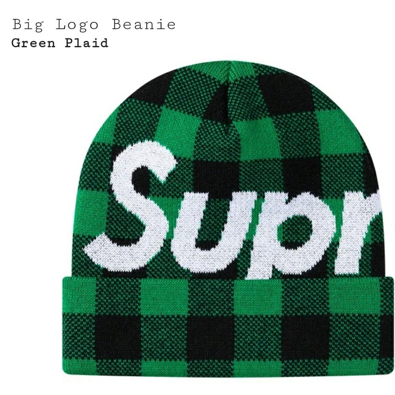 Supreme Big Logo Beanie Green Plaid 💰RRP/StockX:... - Depop