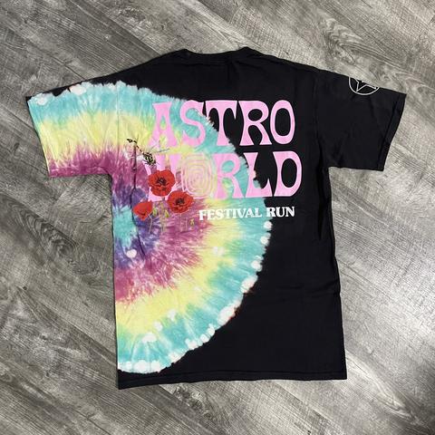 Travis Scott Astroworld Festival Run Tie Dye Tee Black