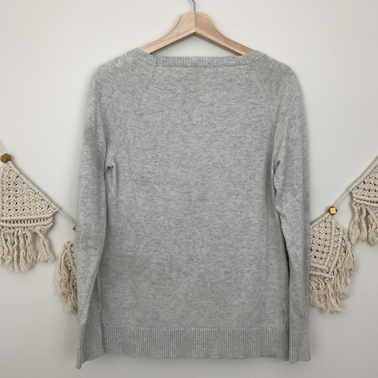 Loft gray wool blend owl sweater size extra small Depop