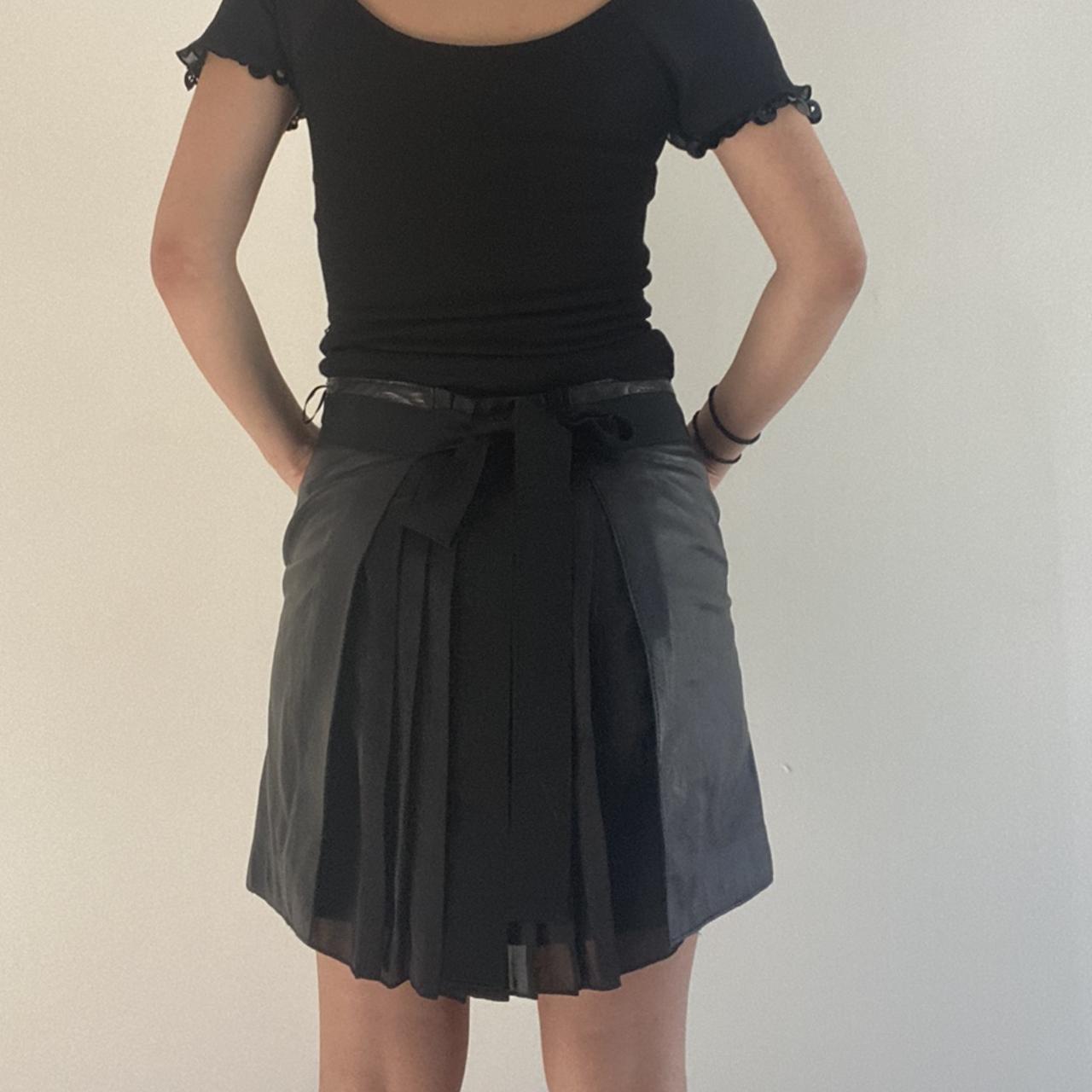 BLACK VEGAN LEATHER SKIRT the most adorable... Depop