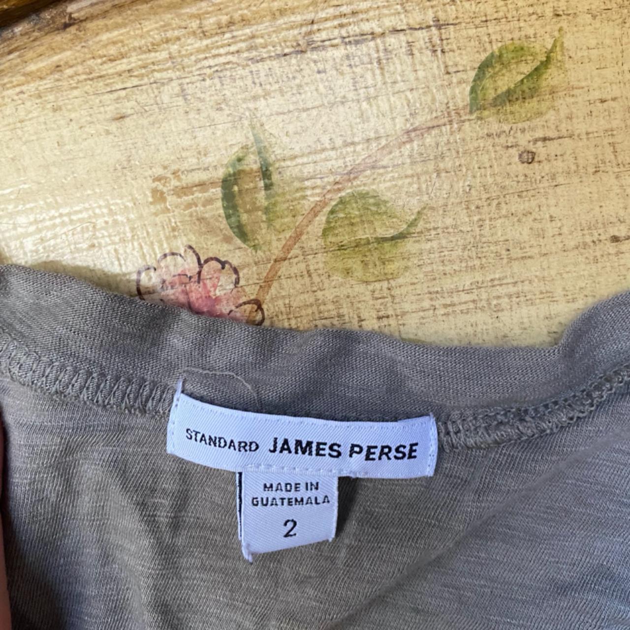 James Perse Women's Tan and Grey T-shirt (4)