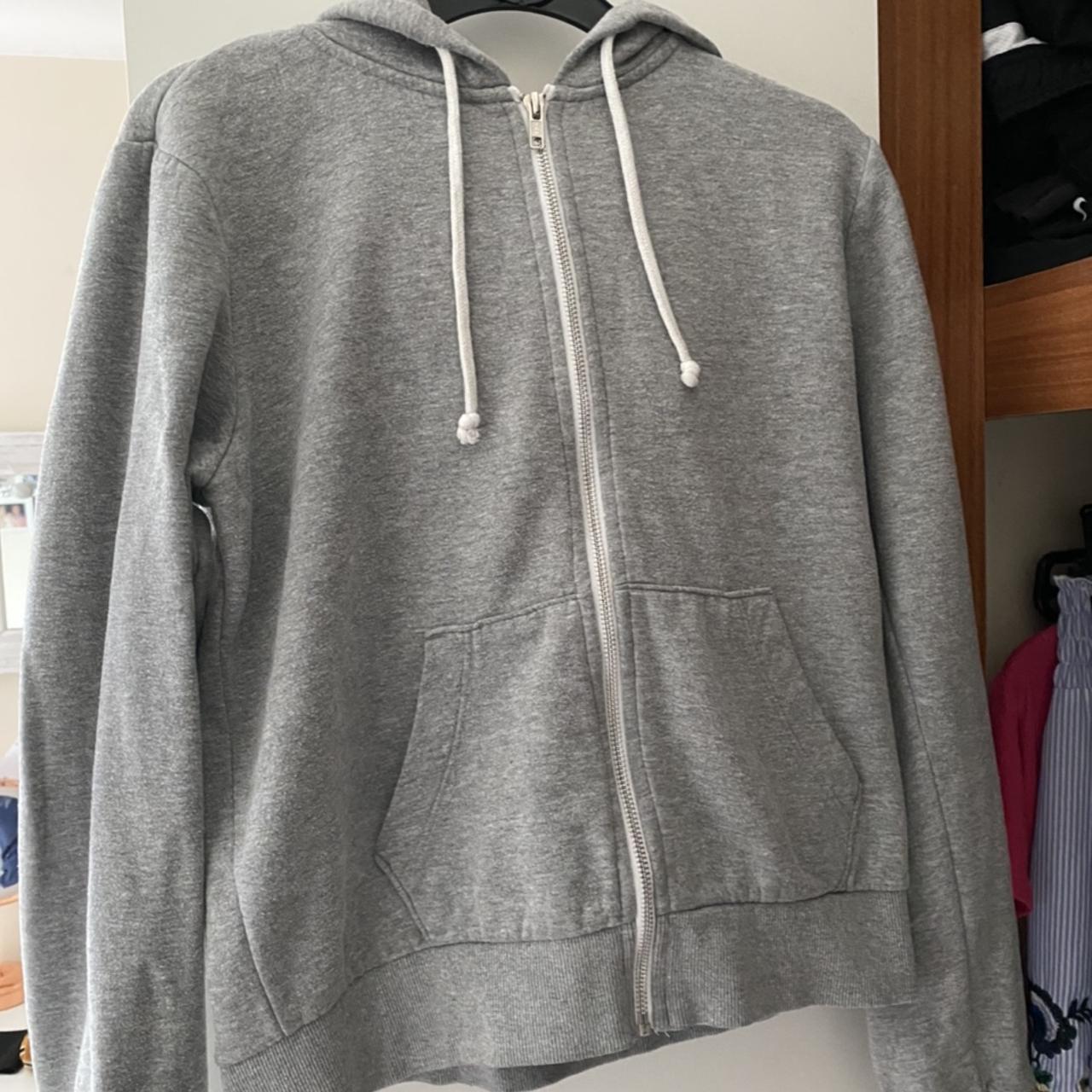 H&M zip up grey jacket / hoodie Size M would fit... Depop