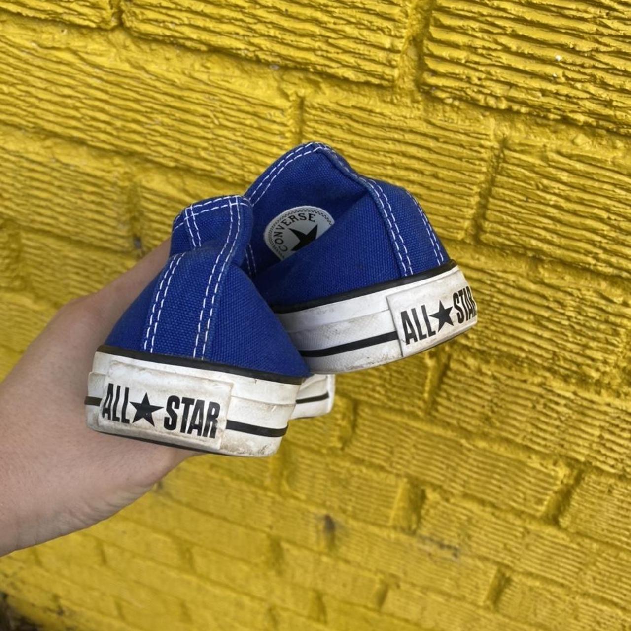 Womens electric blue converse trainers U.K. size 4... Depop