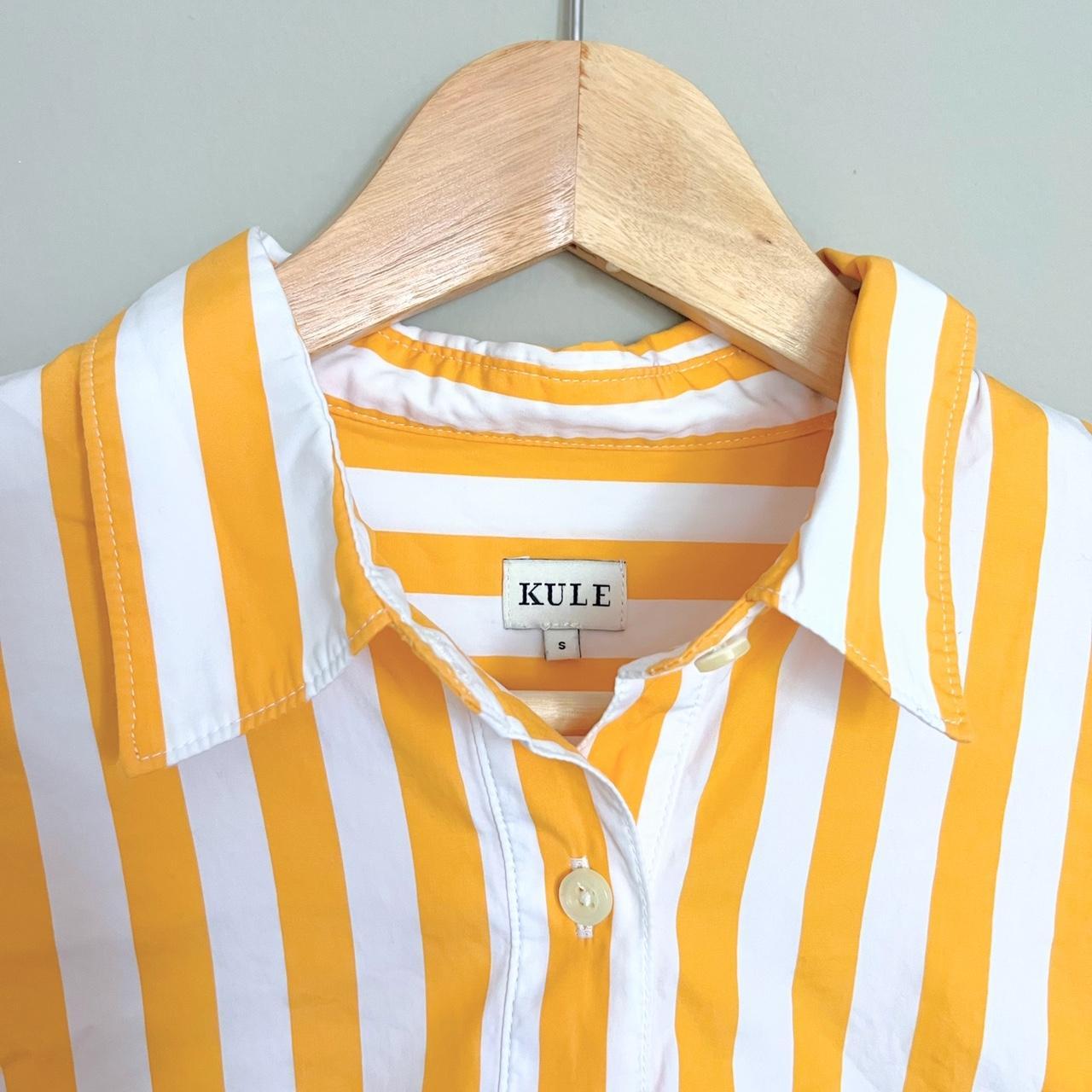 KULE Women's Yellow and White Blouse